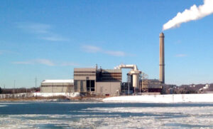 Industrial plant in the snow.